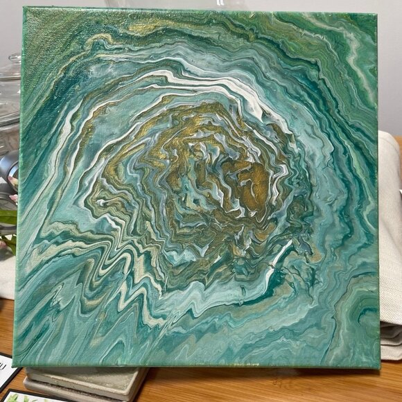 ABSTRACT PAINTING - TONAL SWIRL ORIGINAL ACRYLIC PAINTING ON CANVAS - Picture 1 of 1